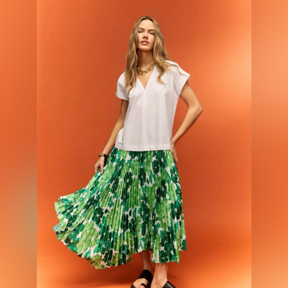 Plan C x RTR Pleated Cotton Blend Maxi Dress